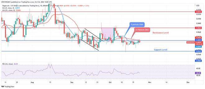 10 月 24日今天的狗狗币价格预测：DOGE 的价格区间为 0.060 美元