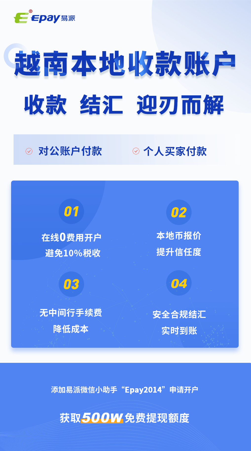 Epay易派越南盾(VND)收款账户助您快速拓展越南市场