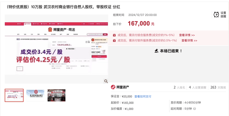 武汉农商行8万股1元起拍：真实性成疑<strong></p>
<p>虚拟币返佣</strong>，内部人加价，外部人难捡漏？