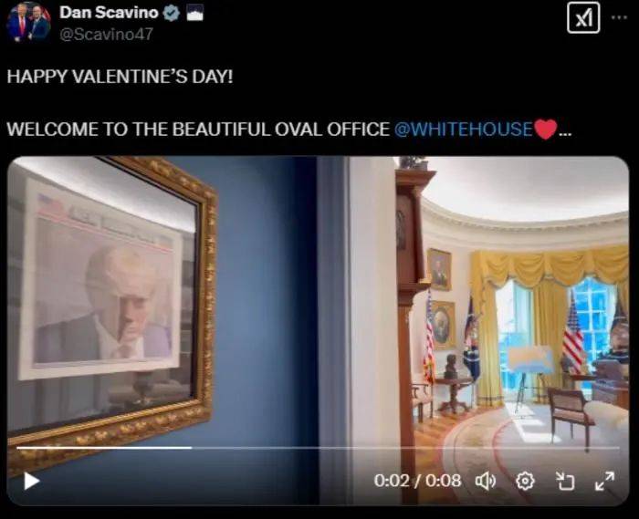 特朗普“嫌犯大头照”<strong></p>
<p>大型虚拟币</strong>，被装裱起来挂在白宫