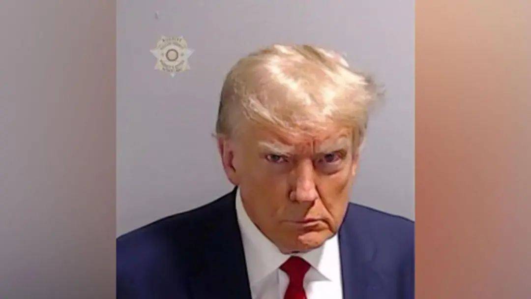 特朗普“嫌犯大头照”<strong></p>
<p>大型虚拟币</strong>，被装裱起来挂在白宫