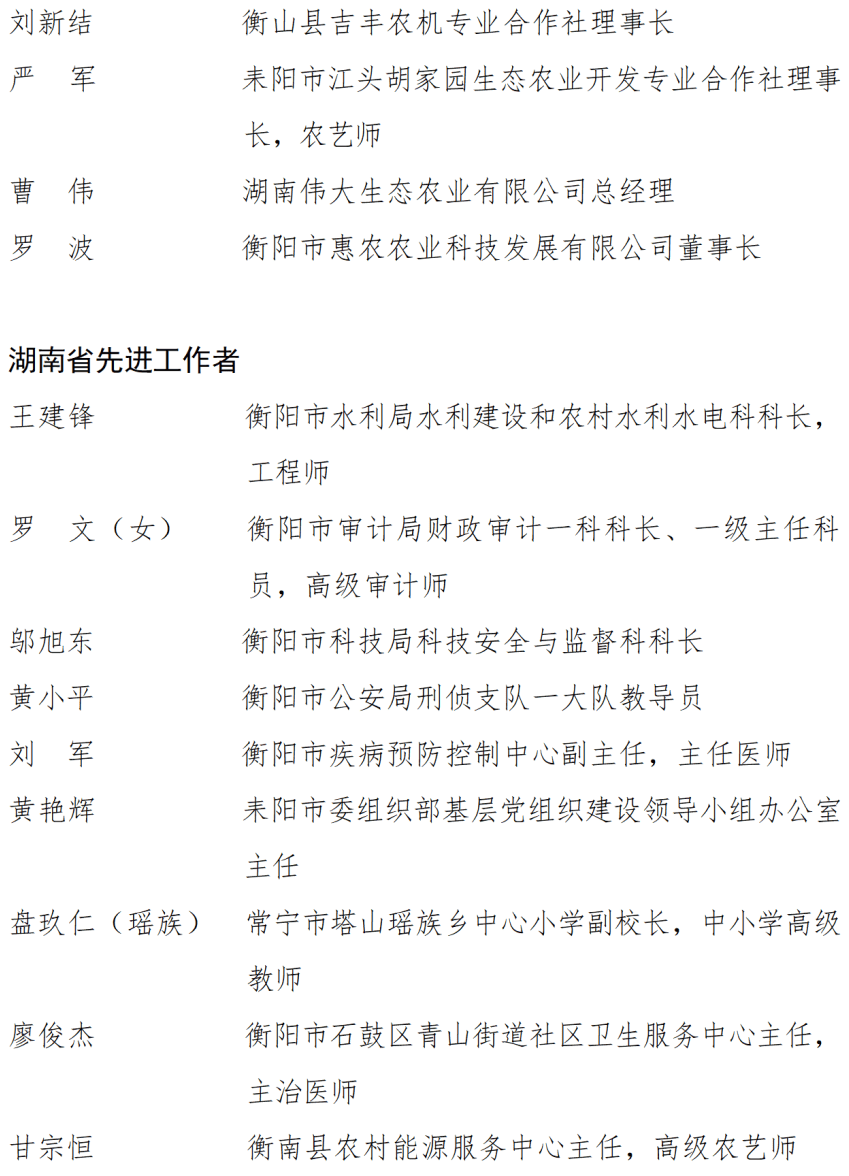 中共湖南省委湖南省人民政府关于表彰湖南省劳动模范和先进工作者的决定