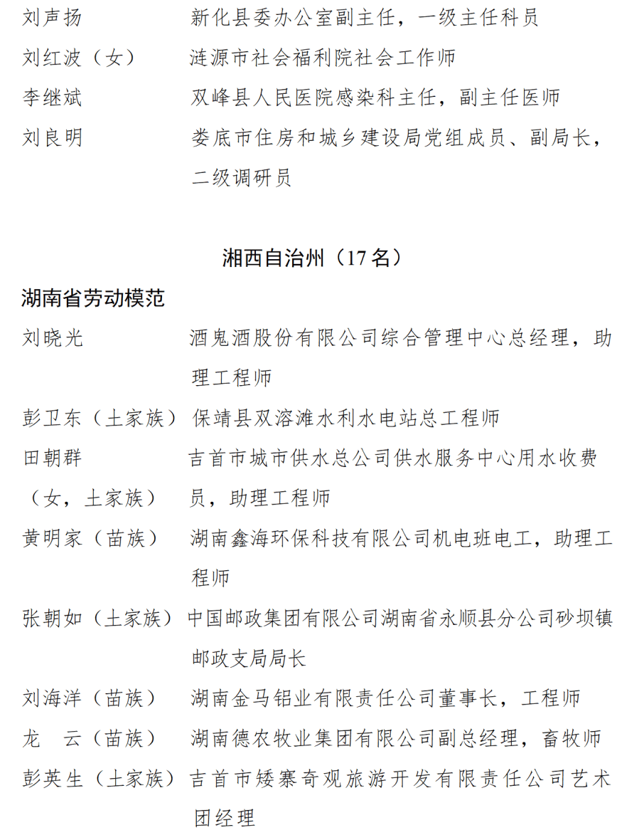 中共湖南省委湖南省人民政府关于表彰湖南省劳动模范和先进工作者的决定