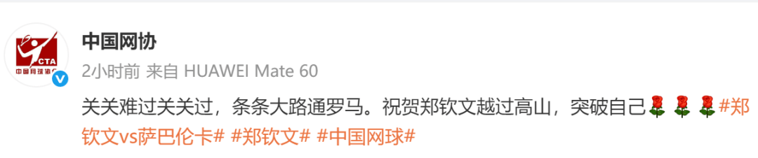 生涯首胜萨巴伦卡<strong></p>
<p>虚拟币是传销吗</strong>，郑钦文赛后发博：山海皆可平，半决赛对阵高芙，再迎复仇之战