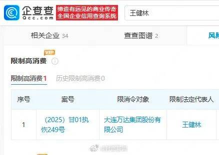 王健林被限制高消费<strong></p>
<p>中信海直股票</strong>,此前万达集团被强制执行超4亿元