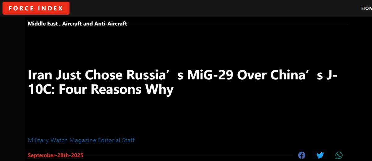 不选择歼10C<strong></p>
<p>云内动力股票</strong>,却选择米格29?伊朗令美媒困惑:这几种原因或为关键