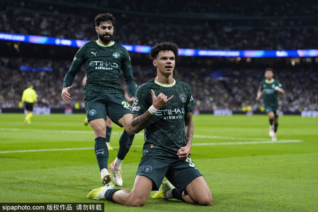 欧冠-罗德里戈破荒哈兰德点射 姆巴佩未登场皇马1-2曼城